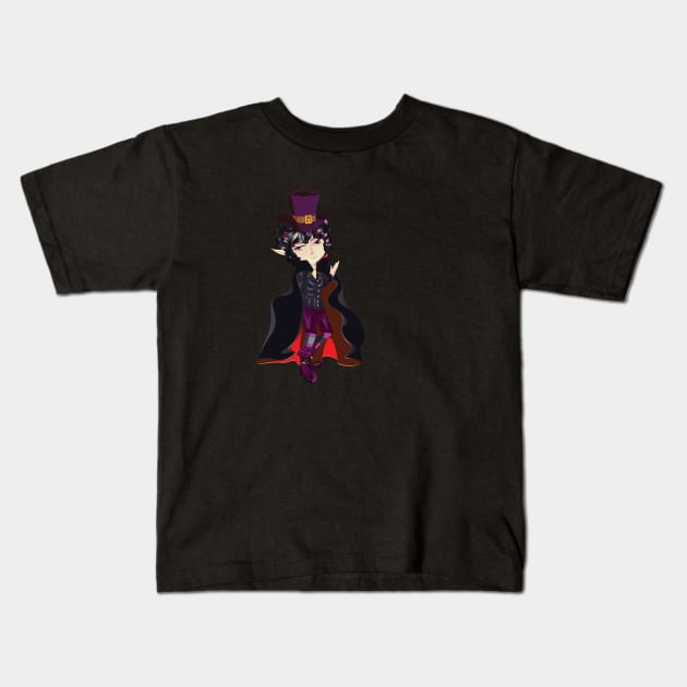 Anime Vampire boy Kids T-Shirt by AnnArtshock